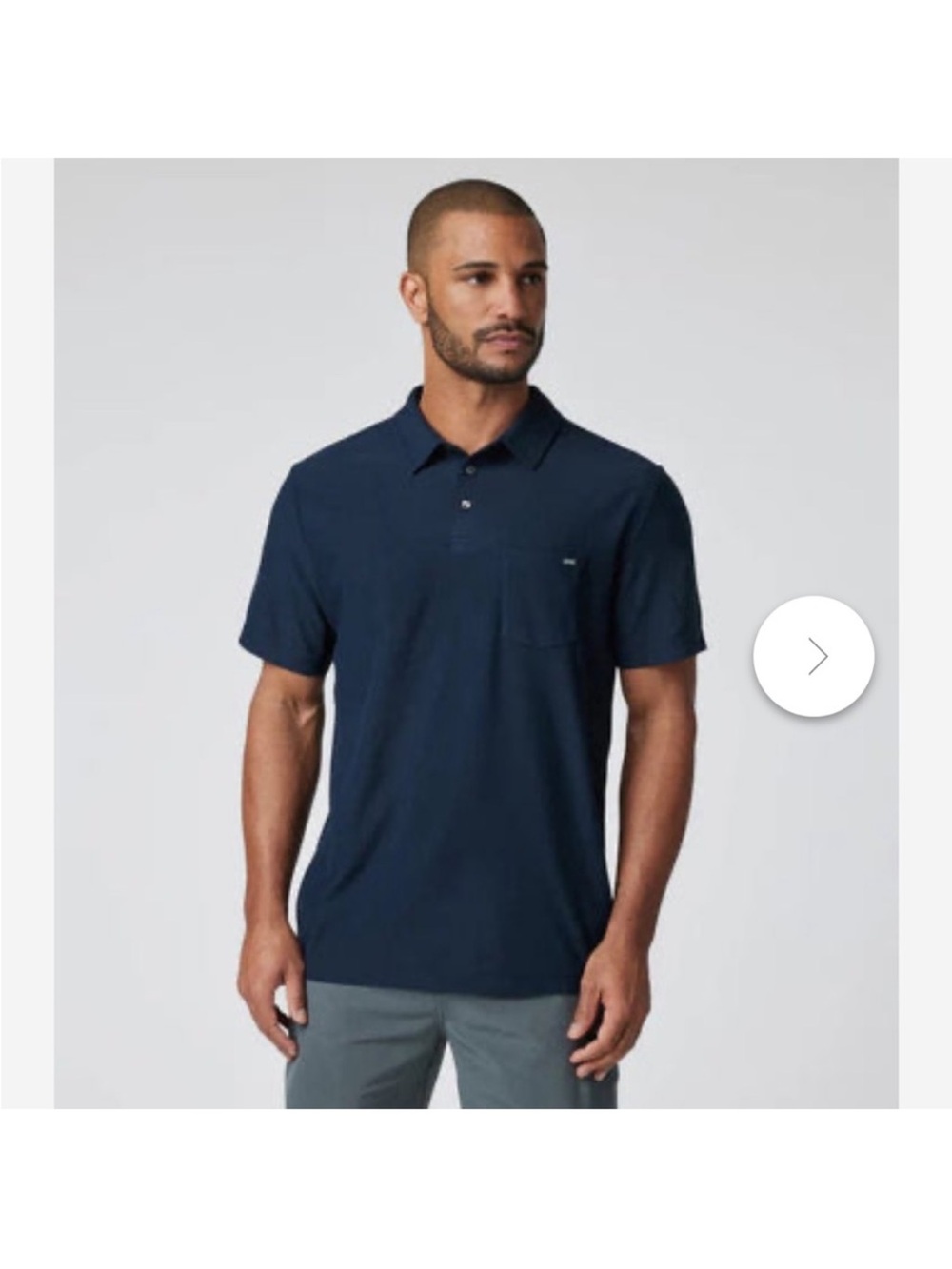 Vuori Ace Polo In Ink Navy Performance Pique Golf Size Large